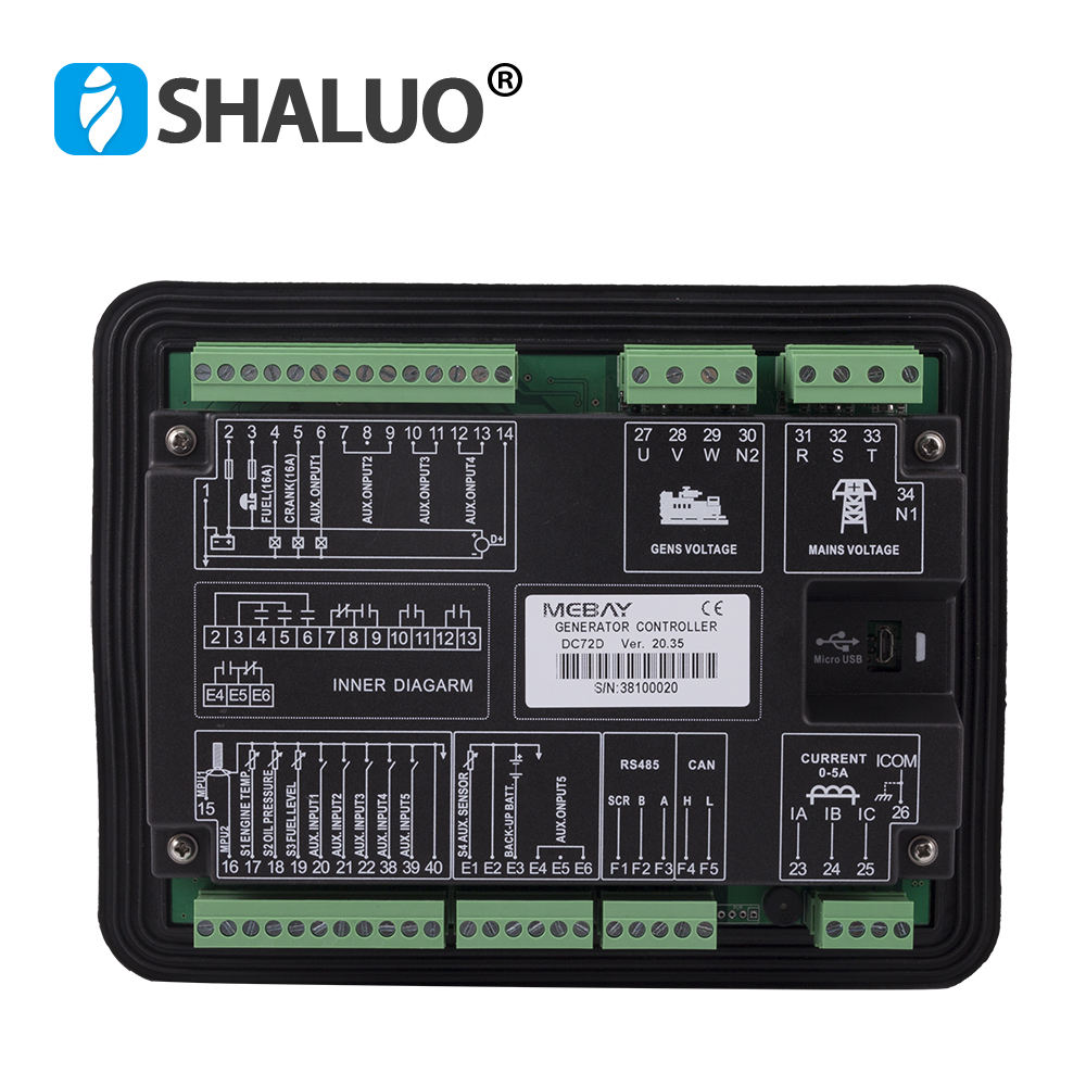 DC70D DC72D DC72DR Generator Controller Module Gas Genset Parameters Monitoring With 4.3" LCD Screen Display Smart Control Panel