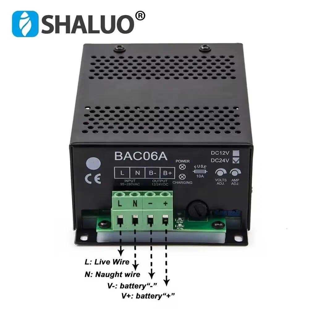 Diesel Generator Float Charging Adapters BAC06A 3A 6A Auto Intelligent Battery Charger Module Power DC12v 24v 5A