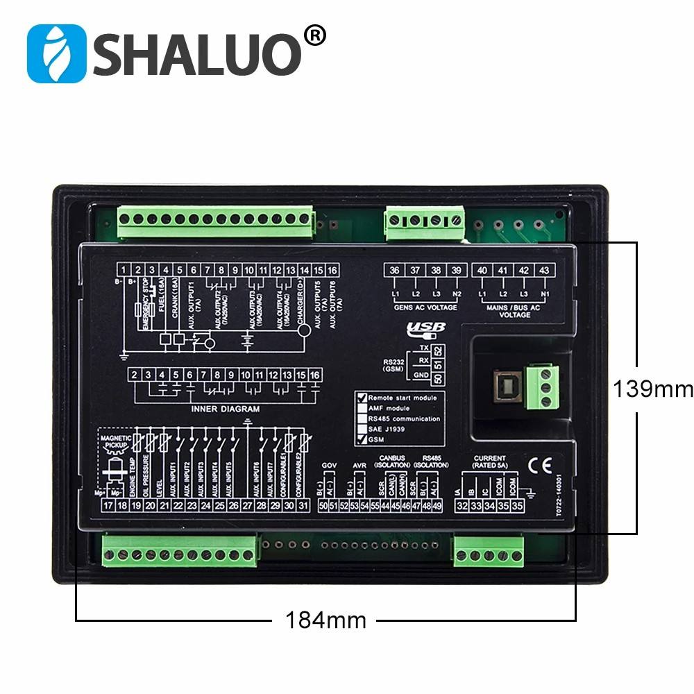 LIXiSE LXC7110 LXC7120 LCD AMF Auto Start Diesel Generator Controller Panel GSM GPRS Control Module With USB RS232 Genset Parts