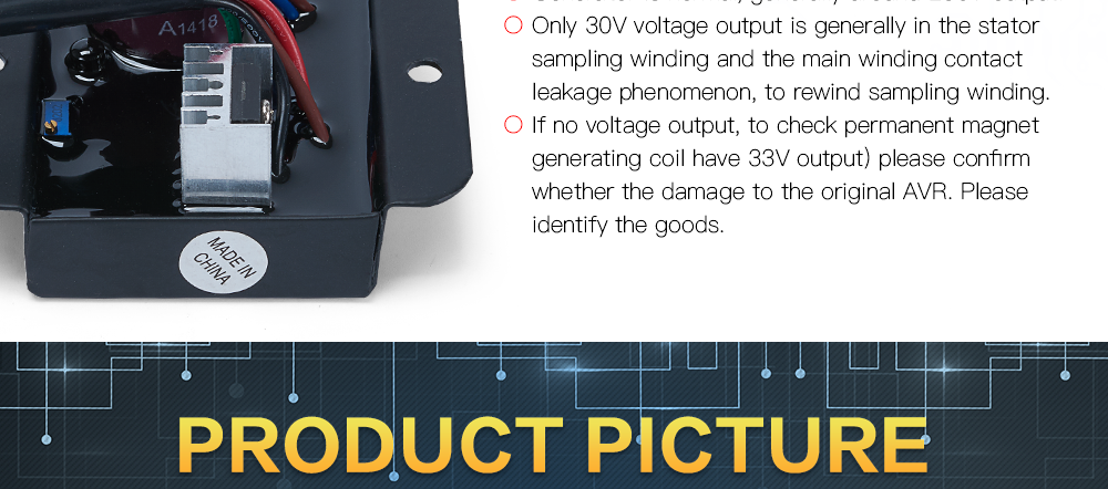 TR222 automatic voltage regulator EG2200 EG1800 EG1400 EG2500 Avr AC Gas Generator Original 2kw electronic genset parts