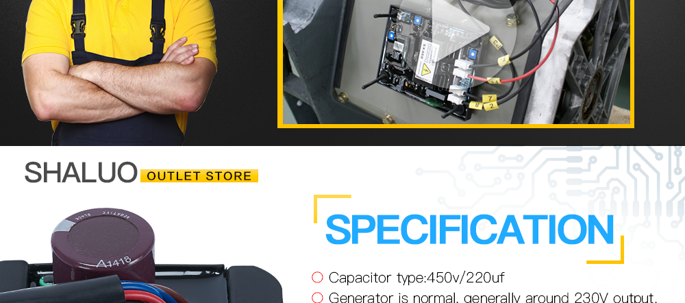 TR222 automatic voltage regulator EG2200 EG1800 EG1400 EG2500 Avr AC Gas Generator Original 2kw electronic genset parts