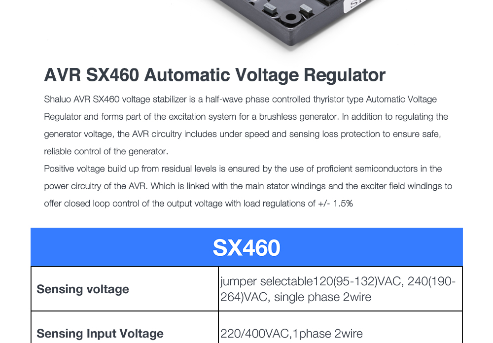 Diesel Brushless Generator Spare Parts SX460 Avr card