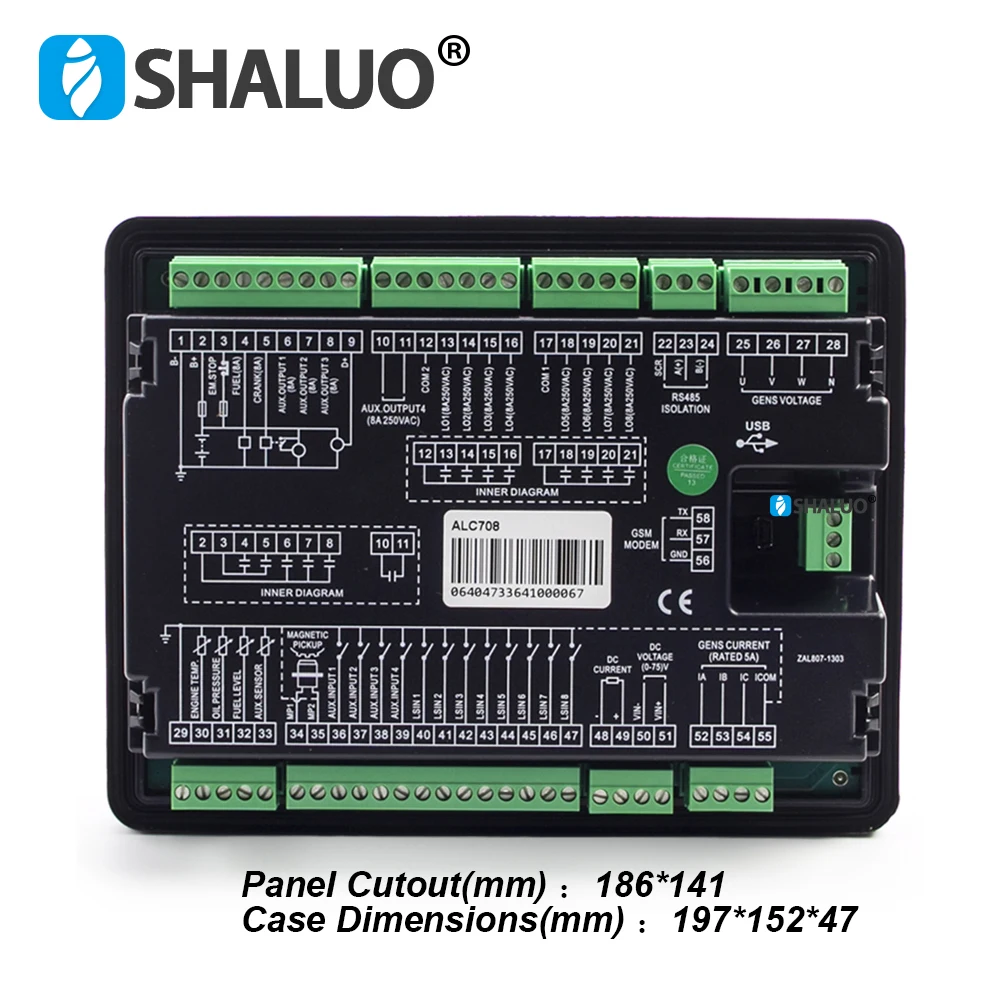Smartgen ALC704 ALC708 Single Light Tower Controller Timing Remote Start Stop Monitor Control Panel For AC DC light tower Genset