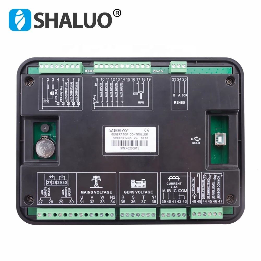 Mebay DC80D DC82DR MK3 AMF Start Stop Diesel Generator Controller Module LCD Display RS485 PC Monitoring Control Board