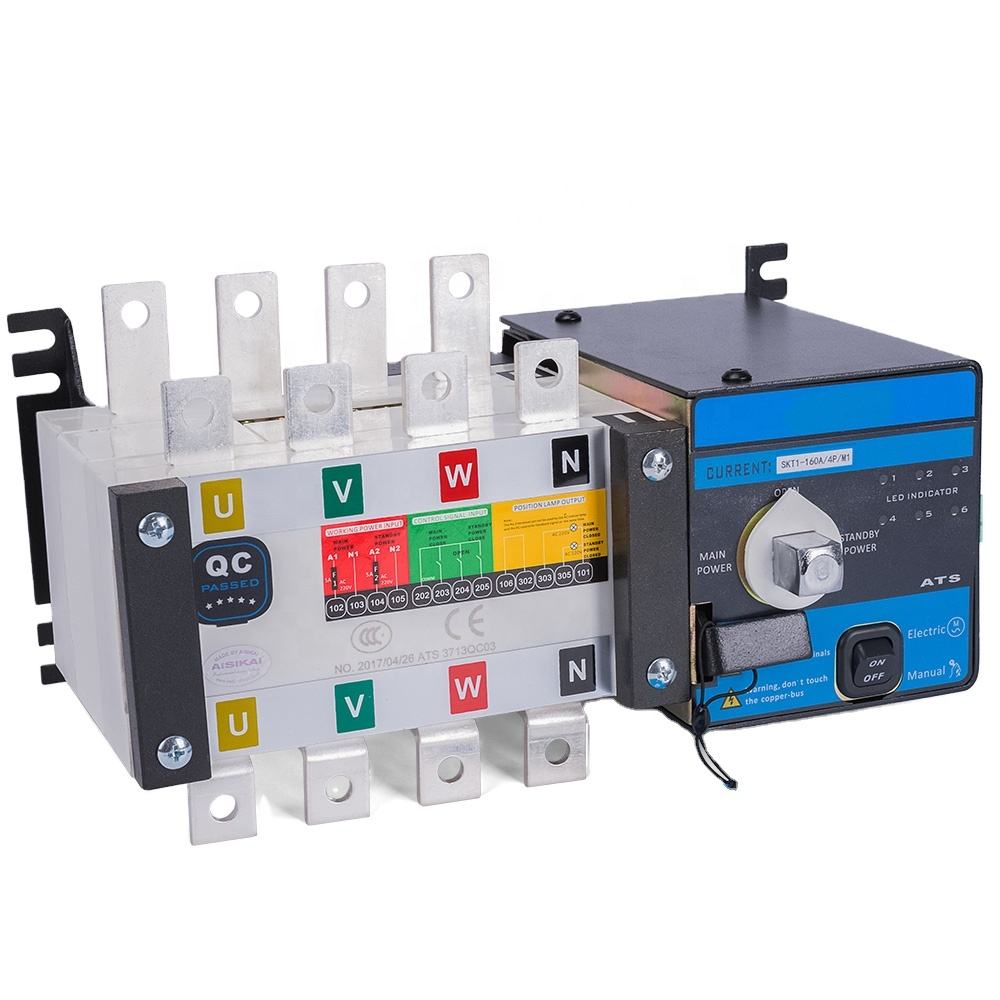 4P 160A ATS controller dual power diesel generator part ac 3 phase Automatic Transfer Switch for Generator