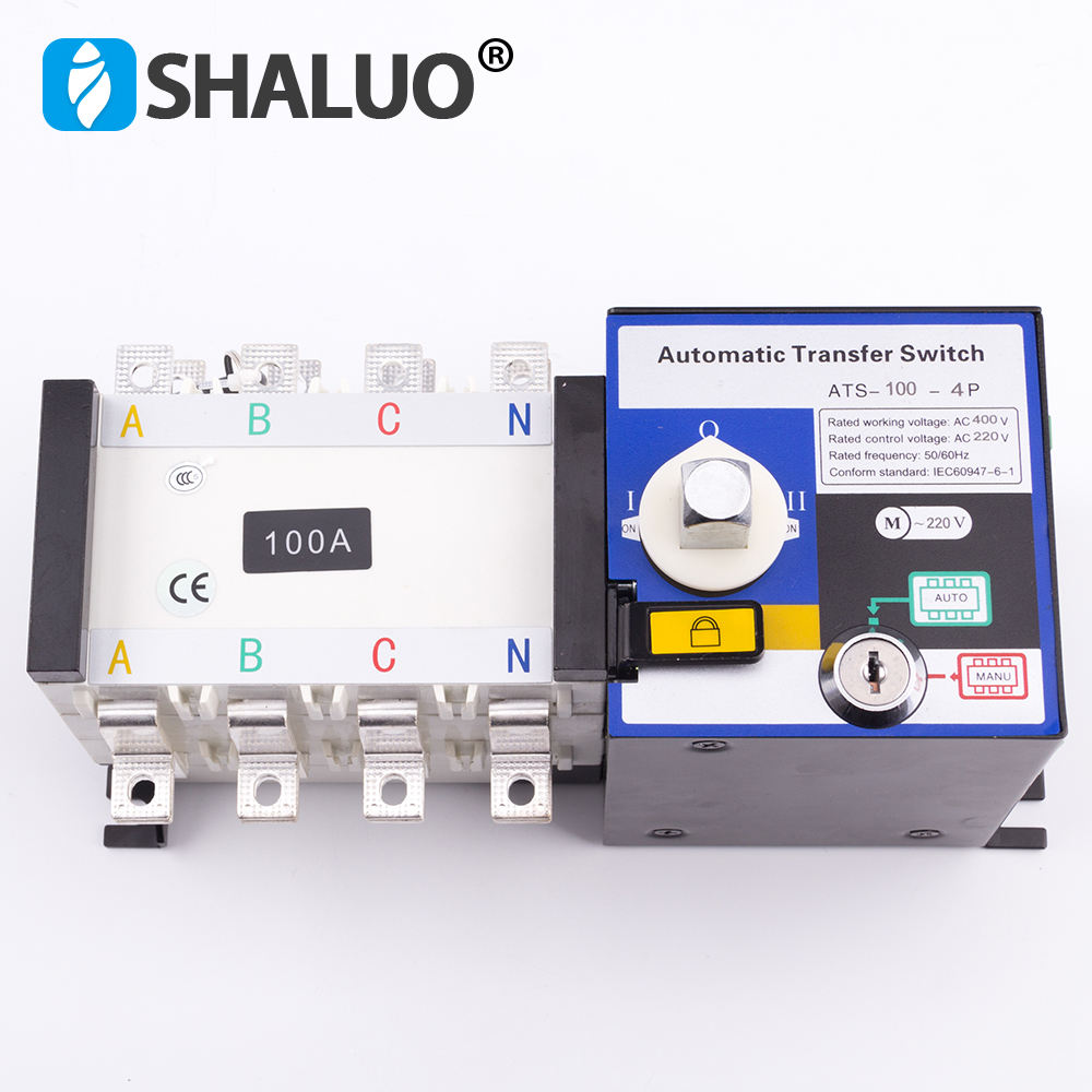 Parts Gasoline Generator Engine Spare Parts Accessories Dual Power Ats Switch Automatic Transfer 4P 400V 100A ATS Controller