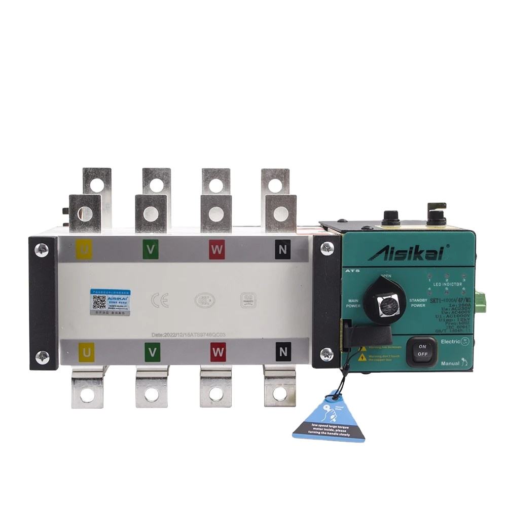 Automatic Transfer Switching Big 3 Phase Dual Power Generator Change Over Automatic Transfer Switch SKT1-630/4P For Generator