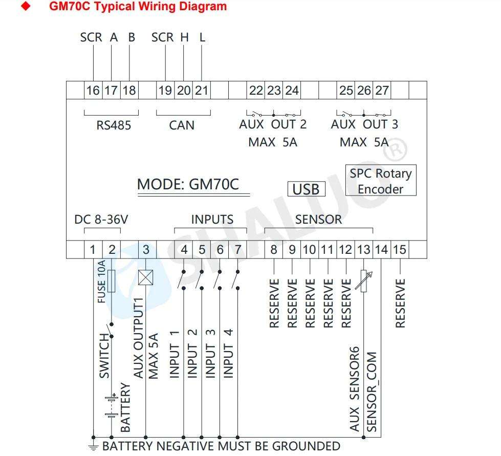 GM70C Diesel Gas Engine ECU Digital Meter Multi-Function LCD Display Meter Genset Engine Parameter Monitor With CAN Port