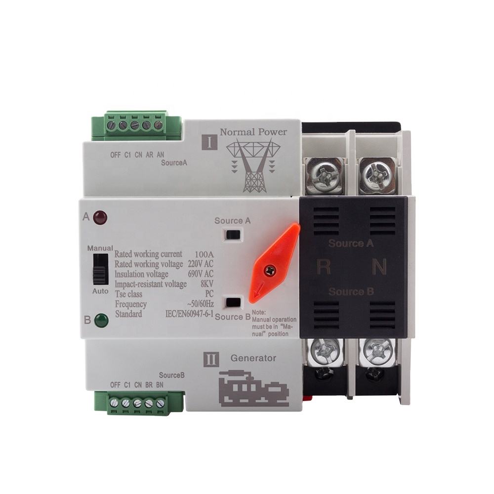 Generator Spare Parts ATS automatic transformer switch 2P 63A SLSP1-100A Electric Control Curcuit Breaker Single Three Phase AC