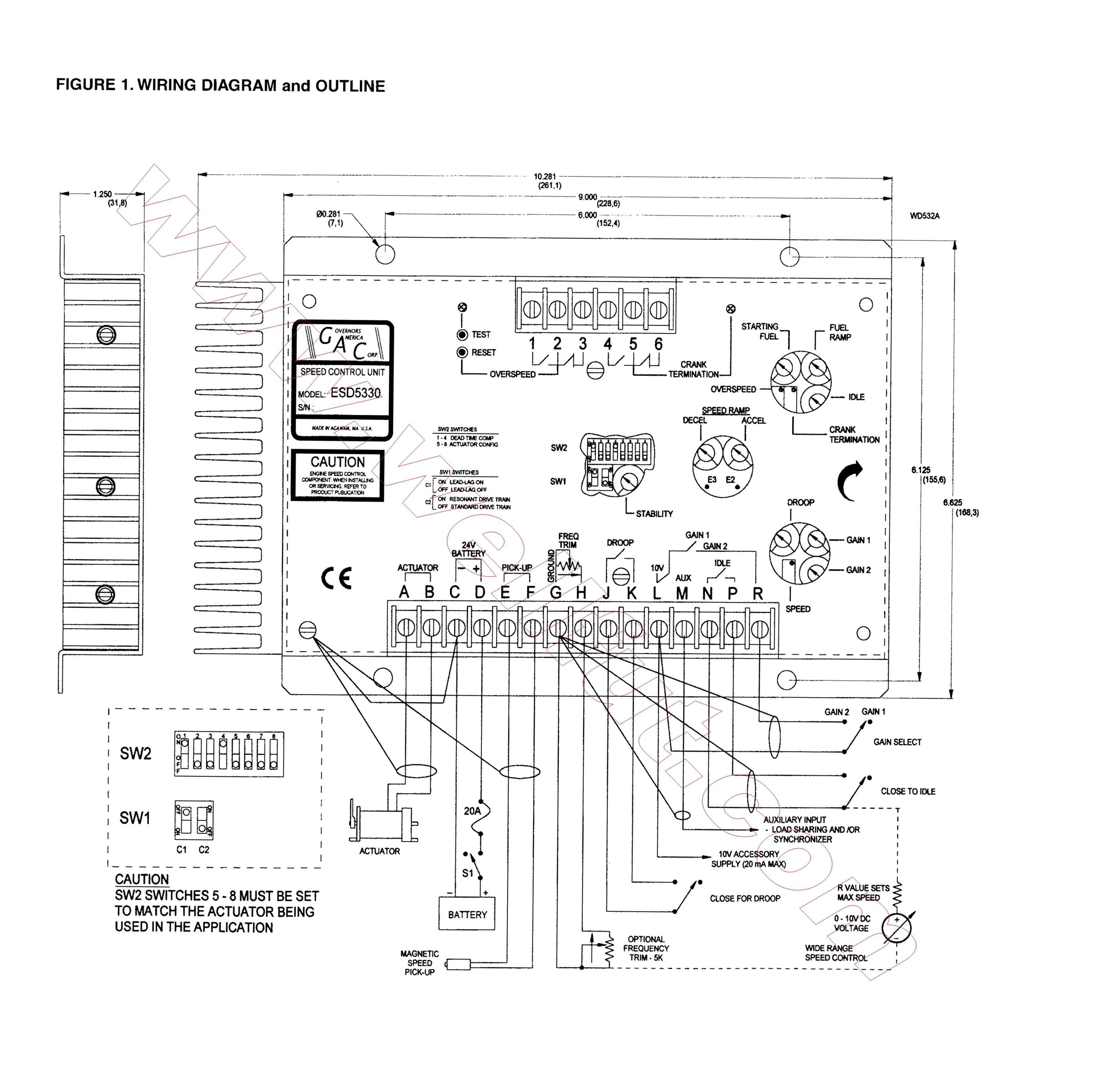 Diesel Genset ESD5330 Generator Engine Governor Speed Controller Module GAC Actuator Electronic Control Board Unit ESD5330E