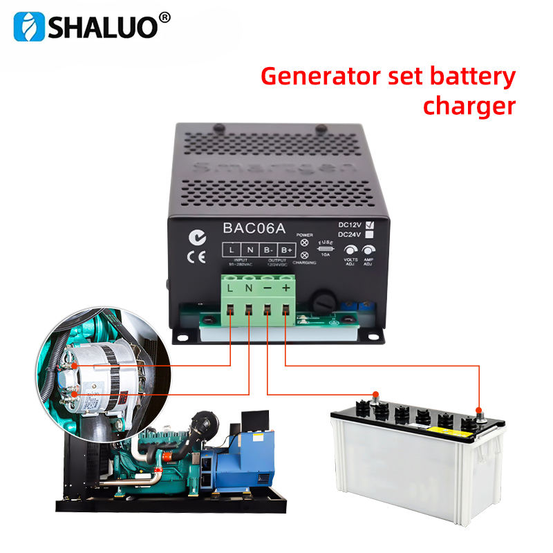 Diesel generator smartgen automotive lead acid 12V 24V 6A battery charger bac06a