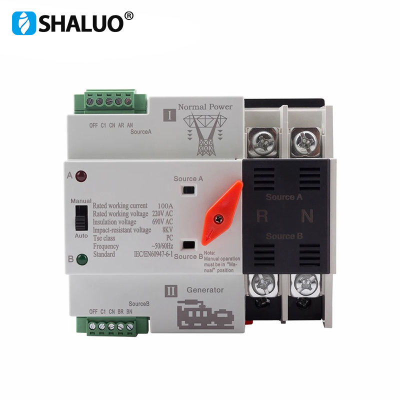 Generator generator ats automatic transfer switch single phase W2R 63A 110v/220v 220v/380v