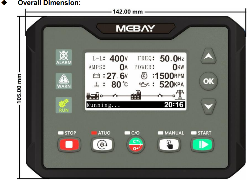Replace HGM4010 DSE4610 DC40S Mabey Diesel Gas Gasoline Generator Engine Controller Module Panel DC42S Replace HGM4020 DSE4620